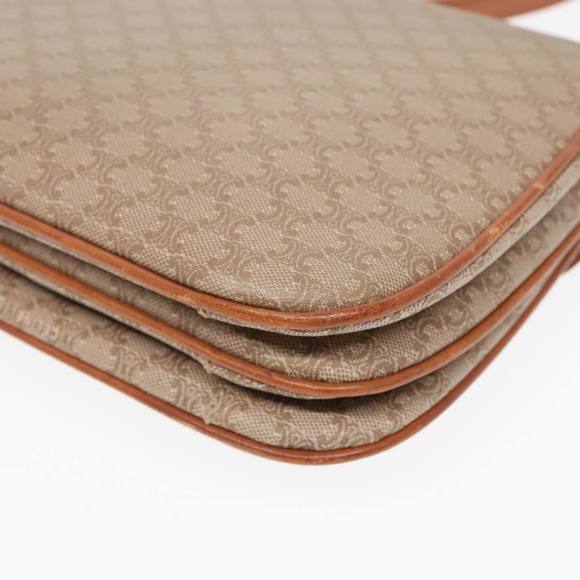 CELINE Macadam Canvas Shoulder Bag Beige Gold Auth 92094 - Picture 15 of 16